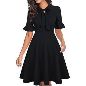 NEW Ruffle Sleeve Career Wedding Formal Dress S